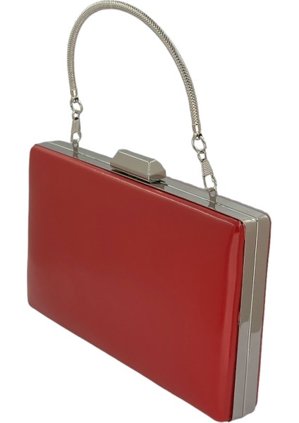 Kırmızı Renk Cilt Deri Mat Deri Metal Saplı Abiye Çanta Gece Çantası Düğün Nişan Kına fiyatları