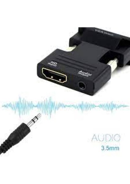 Ses Destekli HDMI (Dişi) To VGA (Erkek) Video Çevirici Dönüştürücü Aux Ses Kablolu modelleri