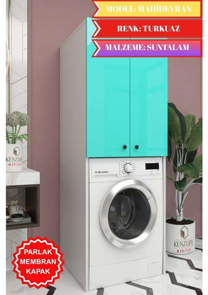 Kenzlife Membran Çamaşır-Kurutma-Bulaşık Makinesi Dolabı Mahidevran Trkbyz Düz 180*70*60 Mebran Kapak Suntalam Gövde