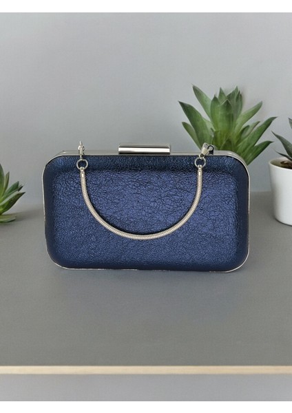 Lacivert Renk Kristal Desenli Abiye Çanta Gece Çantası Düğün Nişan Portföy modelleri