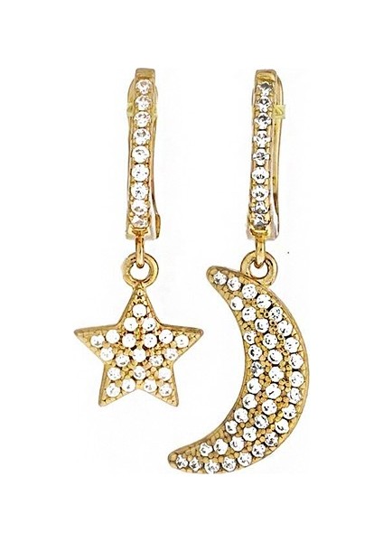 Ay Yıldız Gümüş Küpe Sb1610