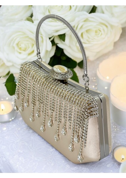 Ten Saten Kadın Abiye Çanta Düğün Nişan