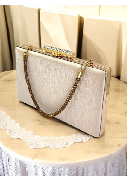 Ten Nude Taşlı Saplı Renk El Izi Yapmayan Simli Saten Kadın Abiye Çanta Düğün Nişan modelleri