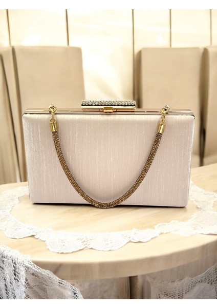 Ten Nude Taşlı Saplı Renk El Izi Yapmayan Simli Saten Kadın Abiye Çanta Düğün Nişan fırsatları