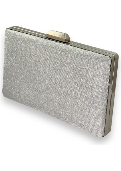 Gümüş Gri Lazer Desenli Dökülmeyen Simli Abiye Çanta Gece Çantası Kına Düğün Nişan fiyatları