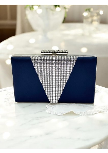 Lacivert Renk Saten Renk Kristal Taşlı Kadın Abiye Çanta Düğün Mezuniyet Nişan fiyatları