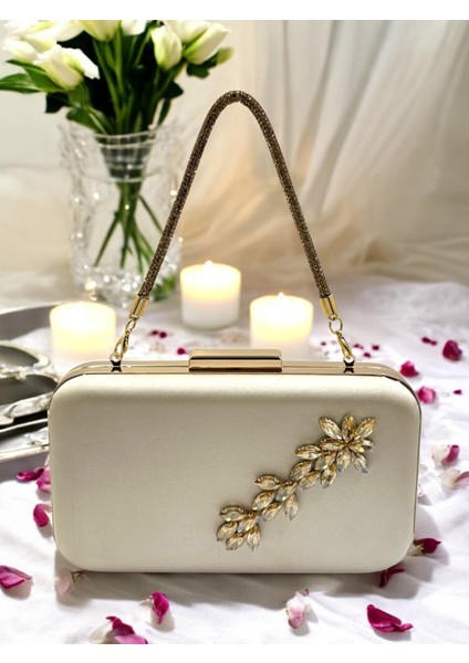 Ten Renk Saten Taşlı Saplı Kadın Abiye Çanta Düğün Nişan Mezuniyet fiyatları