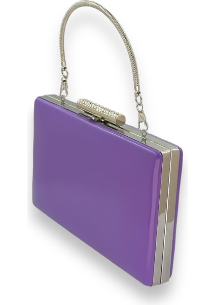 Mor Renk Cilt Deri Mat Deri Metal Saplı Abiye Çanta Gece Çantası Düğün Nişan Kına fiyatları