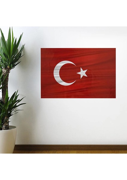 Dalgalanma Efektli Manyetik Duvar Stickerı Türk Bayrağı 71 x 47CM (5047)