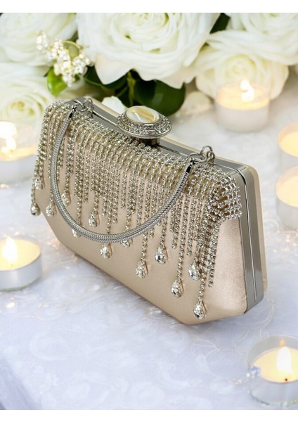 Ten Saten Kadın Abiye Çanta Düğün Nişan