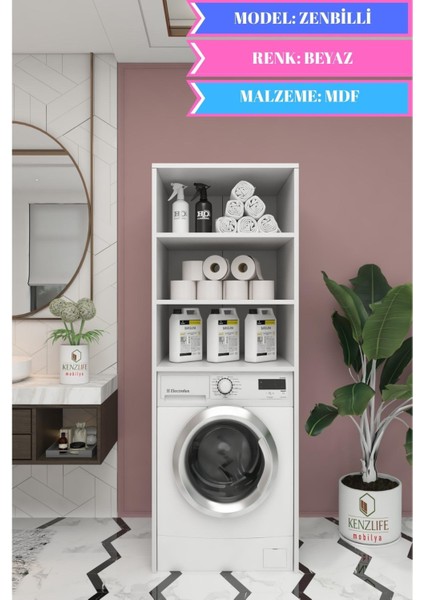 Kenzlife Çamaşır-Kurutma-Bulaşık Makinesi Dolabı Zenbillimdf Byz 180*70*60 Suntalam Banyo % 100 Full Mdf