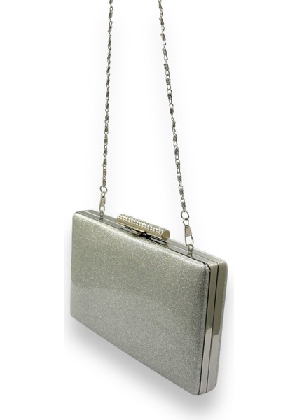 Gümüş Kumsim Üzeri Silikon Kaplamalı Taşlı Kasalı Ithal Abiye Çanta Gece Çantası Düğün Nişan Kına indirimleri