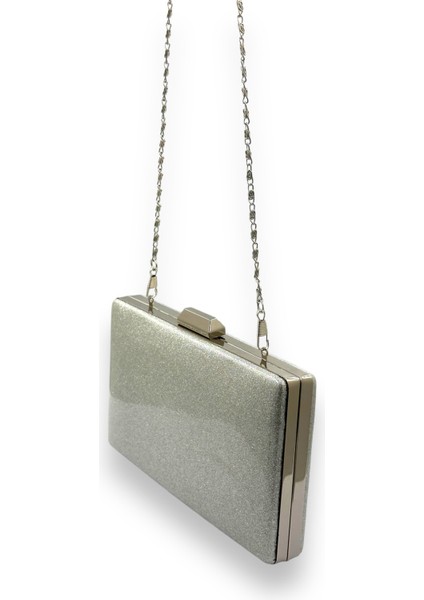 Gümüş Kumsim Üzeri Silikon Kaplamalı Ithal Abiye Çanta Gece Çantası Düğün Nişan Kına indirimleri