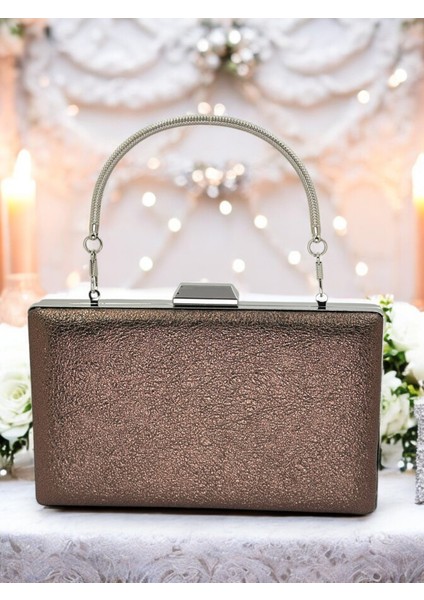 Bakır Kristal Desenli Mat Deri Metal Saplı Abiye Çanta Gece Çantası Kına Düğün Nişan Çantası fiyatları