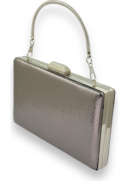 Metalik Antrasit Gri Platin Renk Zincir Askılı Abiye Çanta Düğün Nişan Mezuniyet fiyatları