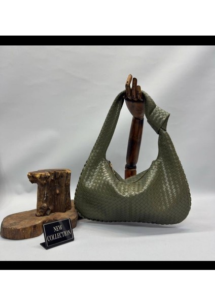 Örgü Desenli Kadın Kol Çantası – Günlük Şık Omuz Çantası | Yumuşak Deri Dokulu, Geniş Iç Hacimli, Trend Model