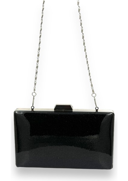 Siyah Kumsim Üzeri Silikon Kaplamalı Ithal Abiye Çanta Gece Çantası Düğün Nişan Kına fırsatları