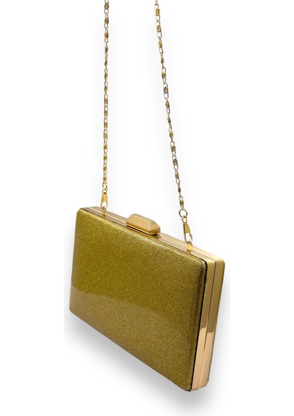 Altın Kumsim Üzeri Silikon Kaplamalı Ithal Abiye Çanta Gece Çantası Düğün Nişan Kına indirimleri