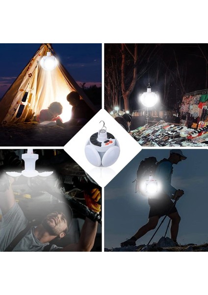 Solar Panelli Şarjlı 5&amp;apos;li Katlanabilir Acil Durum Kamp Lambası (5047) fırsatları