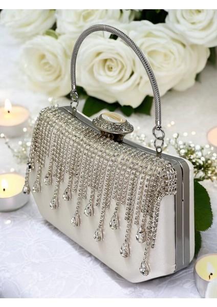 Sedef Saten Kadın Abiye Çanta Düğün Nişan