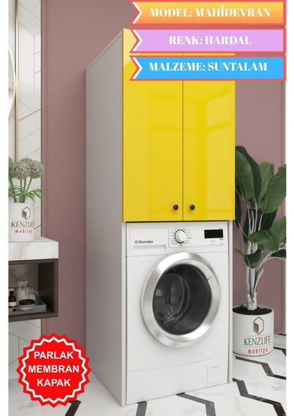 Kenzlife Membran Çamaşır-Kurutma-Bulaşık Makinesi Dolabı Mahidevran Hrdbyz Düz 180*70*60 Mebran Kapak Suntalam Gövde