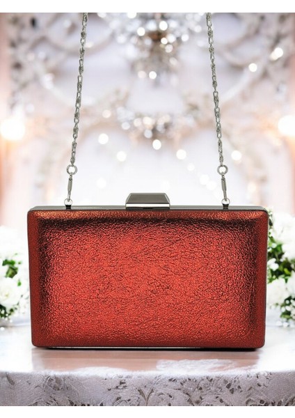 Kırmızı Kristal Desenli Mat Deri Metal Saplı Abiye Çanta Gece Çantası Kına Düğün Nişan Çantası fırsatları