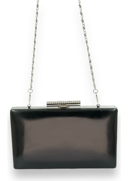 Siyah Renk Cilt Deri Mat Deri Abiye Çanta Gece Çantası Düğün Nişan Kına fırsatları