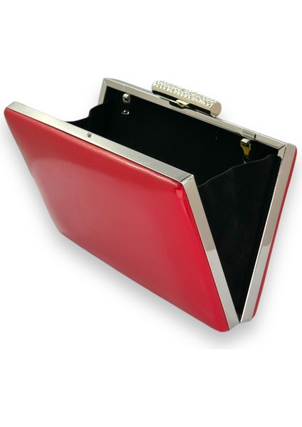 Kırmızı Renk Cilt Deri Mat Deri Abiye Çanta Gece Çantası Düğün Nişan Kına modelleri