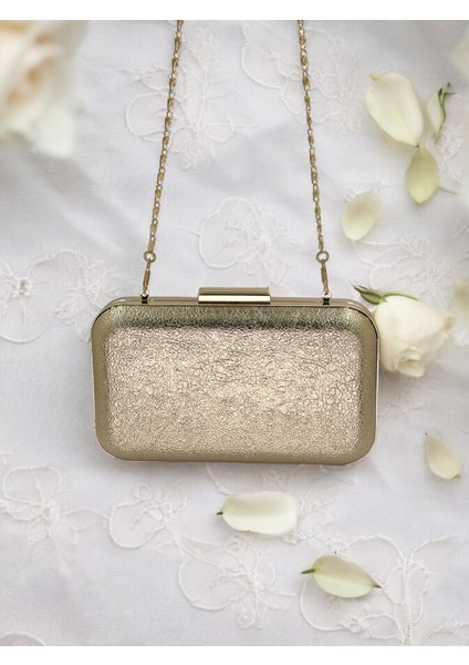 Gold Dore Renk Kristal Desenli Abiye Çanta Gece Çantası Düğün Nişan Portföy indirimleri