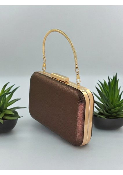 Bakır Renk Kristal Desenli Abiye Çanta Gece Çantası Düğün Nişan Portföy fiyatları