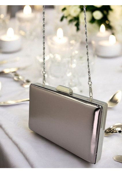 Antrasit Gri Platin Renk Cilt Deri Mat Deri Abiye Çanta Gece Çantası Nişan Düğün Çantası indirimleri