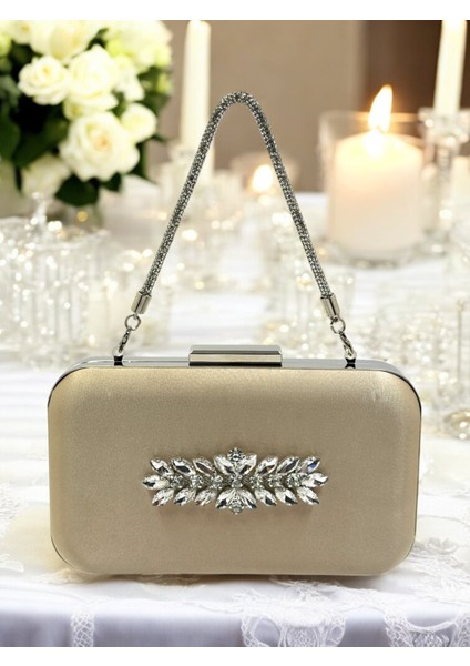 Nude Renk Saten Taşlı Saplı Kadın Abiye Çanta Düğün Nişan Mezuniyet fiyatları