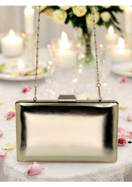 Altın Gold Dore Renk Cilt Deri Mat Deri Abiye Çanta Gece Çantası Nişan Düğün Çantası fırsatları