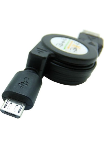 USB - Micro USB Şarj ve Veri Kablosu, Makaralı 80 Cm, Siyah fırsatları