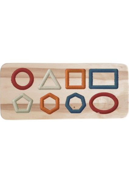 Doğal Ahşap Montessori Eğitim Aracı Çocuklar Için Şekil Çizme ve Geometri Tableti