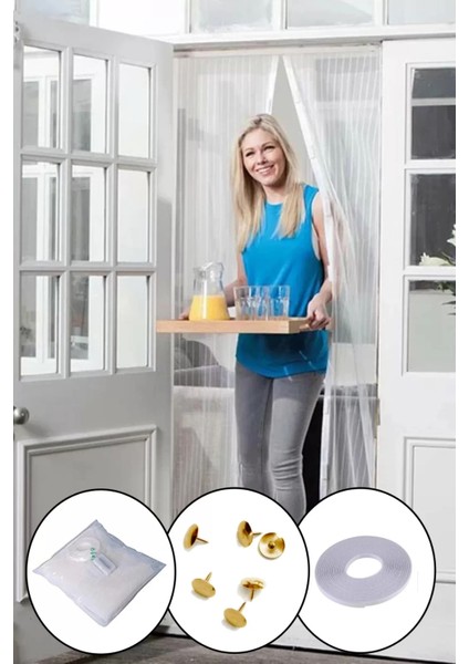 Mıknatıslı Kapı Sinekliği Tül Perde 105 x 210 cm (5047)