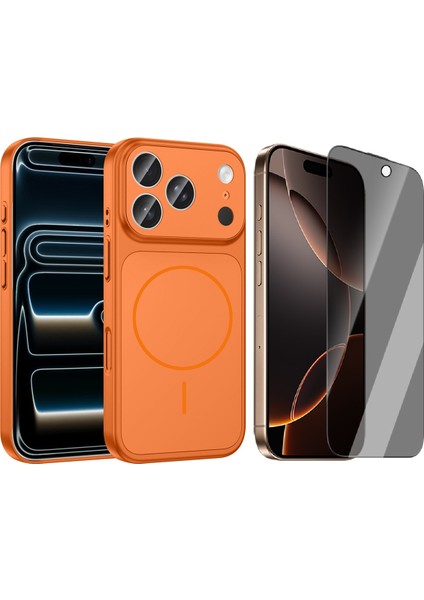 iPhone 17 Pro Max Kılıf Zore M-Safe Şarj Özellikli Kamera Korumalı Formen Kapak + Hayalet Ekran Koruyucu