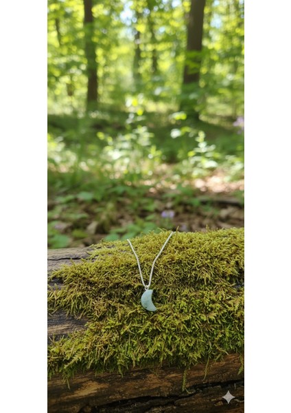 Hilal Şeklinde Aventurin Doğal Taş Paslanmaz Çelik Kolye – Şans, Huzur ve Yaratıcılık Getiren Takı fırsatları