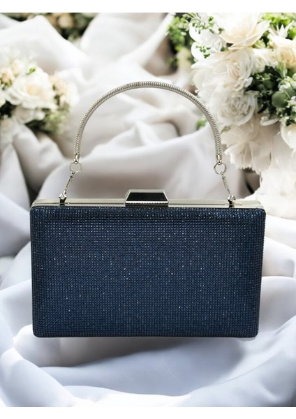 Lacivert Renk Kristal Taşlı Metal Saplı Abiye Çanta Düğün Nişan Kına Mezuniyet fiyatları