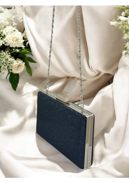 Lacivert Renk Kristal Taşlı Metal Saplı Abiye Çanta Düğün Nişan Kına Mezuniyet indirimleri