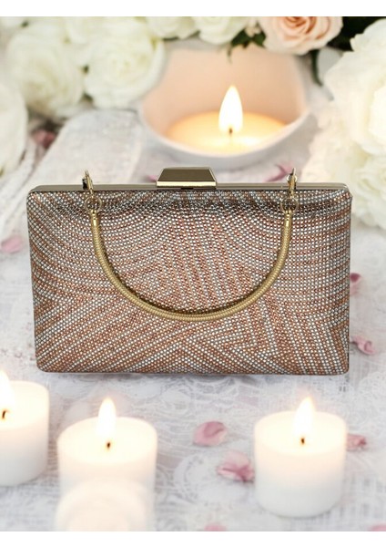 Altın Gümüş Renk Kristal Taşlı Metal Saplı Abiye Çanta Düğün Nişan Kına Mezuniyet modelleri