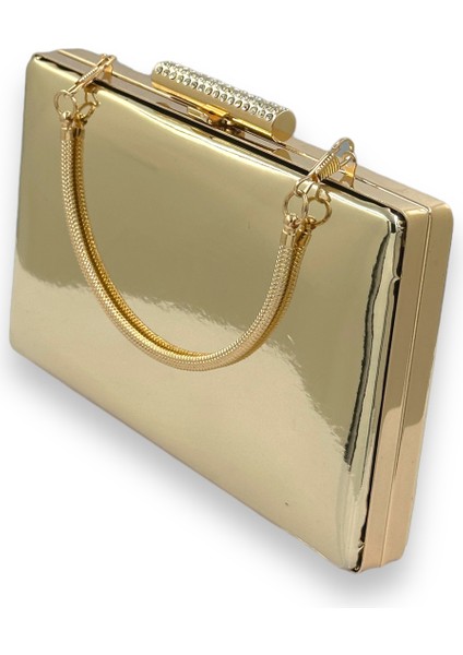 Altın Gold Dore Ayna Rugan Metal Saplı Abiye Çanta Gece Çantası Kına Düğün Nişan Balo Davet fırsatları