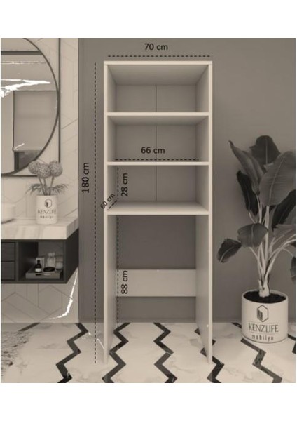 Kenzlife Membran Çamaşır-Kurutma-Bulaşık Makinesi Dolabı Mahidevran Llabyz Düz 180*70*60 Mebran Kapak Mdf Gövde modelleri