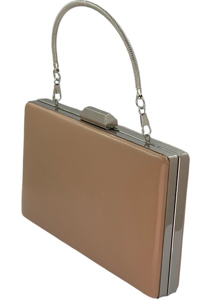 Nude Renk Cilt Deri Mat Deri Metal Saplı Abiye Çanta Gece Çantası Düğün Nişan Kına fiyatları