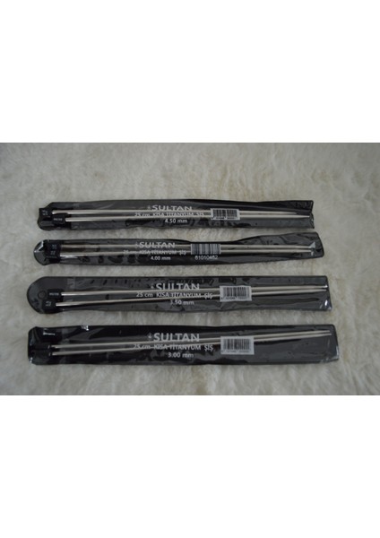 Kısa Titanyum Şiş (25CM) Seti 3 No - 3,5 No – 4 No – 4,5 No