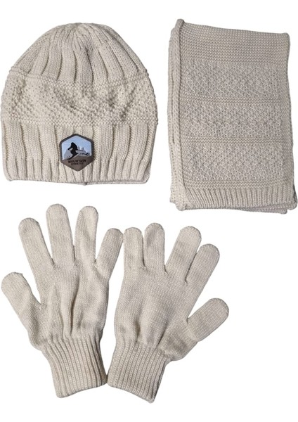 Kitti 9-15 Yaş Erkek Çocuk Içi Polarlı Atkı Bere Eldiven 3'lü Takım