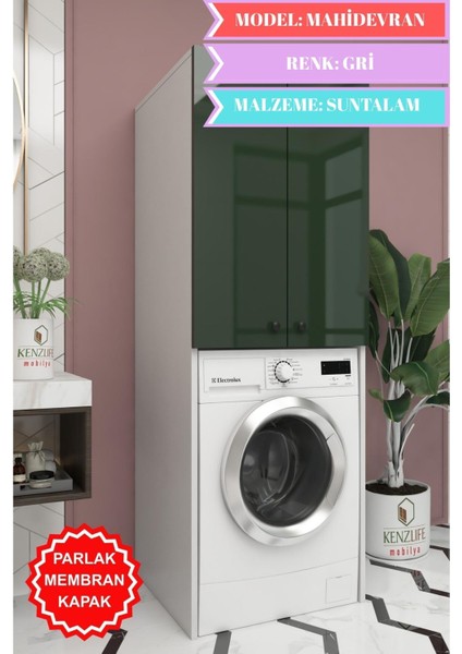 Kenzlife Membran Çamaşır-Kurutma-Bulaşık Makinesi Dolabı Mahidevran Gribyz Düz 180*70*60 Mebran Kapak Suntalam Gövde