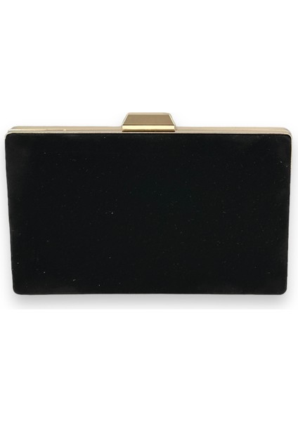 Siyah Renk Süet Abiye Çanta Gece Çantası Kına Düğün Nişan Balo Davet