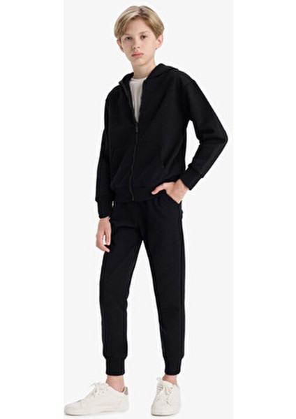 Erkek Çocuk Siyah Pike Okul Eşofman Altı - K8846A623AU