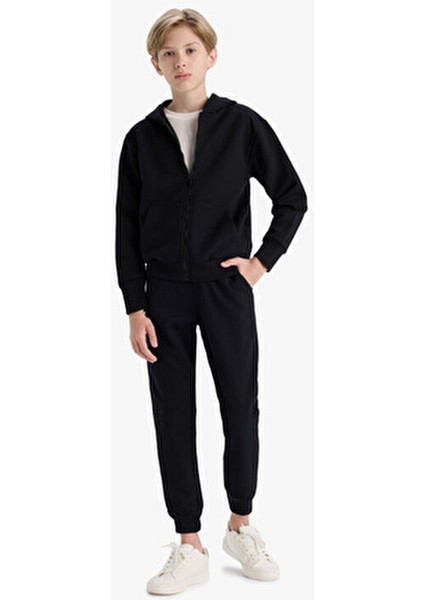 Erkek Çocuk Siyah Pike Okul Eşofman Altı - K8846A623AU